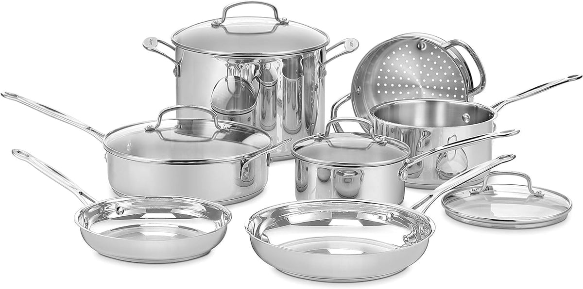 Cuisinart 77-11G Stainless Steel 11-Piece Set Chef&#39;s-Classic-Stainless-Cookware-Collection