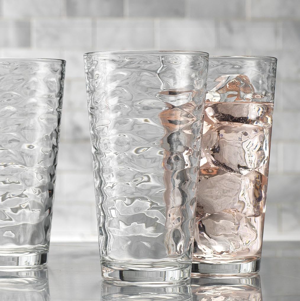 Glaver&#39;s Drinking Glasses Set of 10 Highball Glass Cups, 17 Oz Cooler Glassware. Home and Bar Everyday Basic Drinkware Elegant Kitchen Glasses for Water, Juice, Cocktails, Iced Tea.