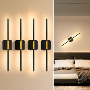 10000mAh Detachable Battery Operated Wall Sconce Set of 2, Wireless Wall Lamp 360°Rotate, 3000-6500K Dimmable, Rechargeable Modern Wall Light for Bedroom, Living Room，28.3" Black Gold