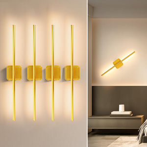 10000mAh Detachable Battery Operated Wall Sconce Set of 2, Wireless Wall Lamp 360°Rotate, 3000-6500K Dimmable, Rechargeable Modern Wall Light for Bedroom, Living Room，28.3" Black Gold