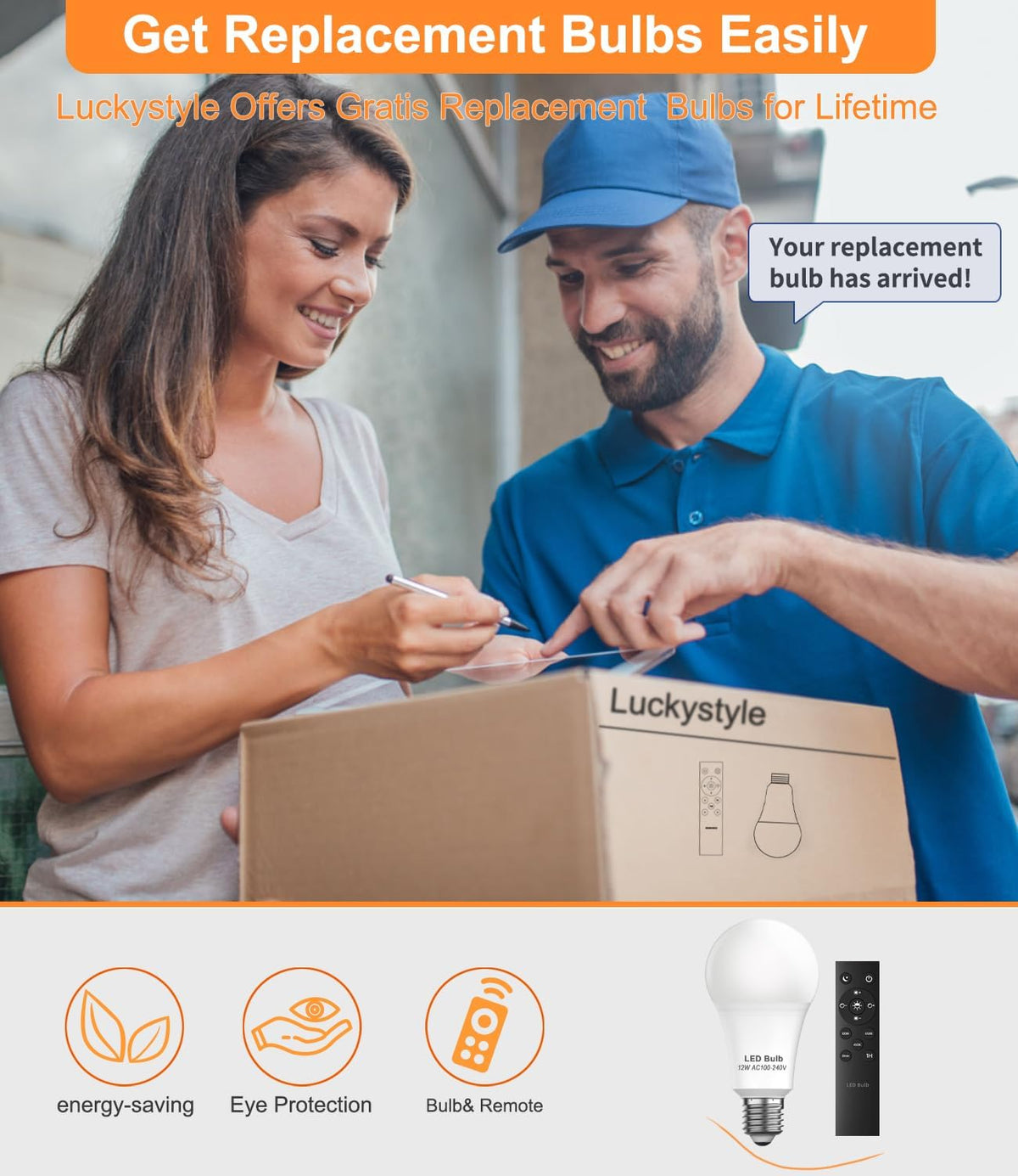 luckystyle Dimmable Floor Standing Tall Lamp, 12W Led Bulb with Lampshade, Foot Switch, Remote Custom Color Temperature Pole for Bedroom, Office, Kids &amp; Living Room, Black