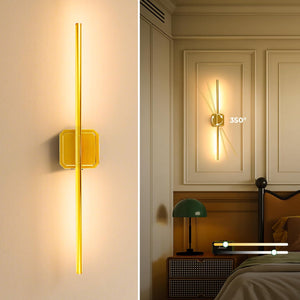 10000mAh Detachable Battery Operated Wall Sconce Set of 2, Wireless Wall Lamp 360°Rotate, 3000-6500K Dimmable, Rechargeable Modern Wall Light for Bedroom, Living Room，28.3" Black Gold