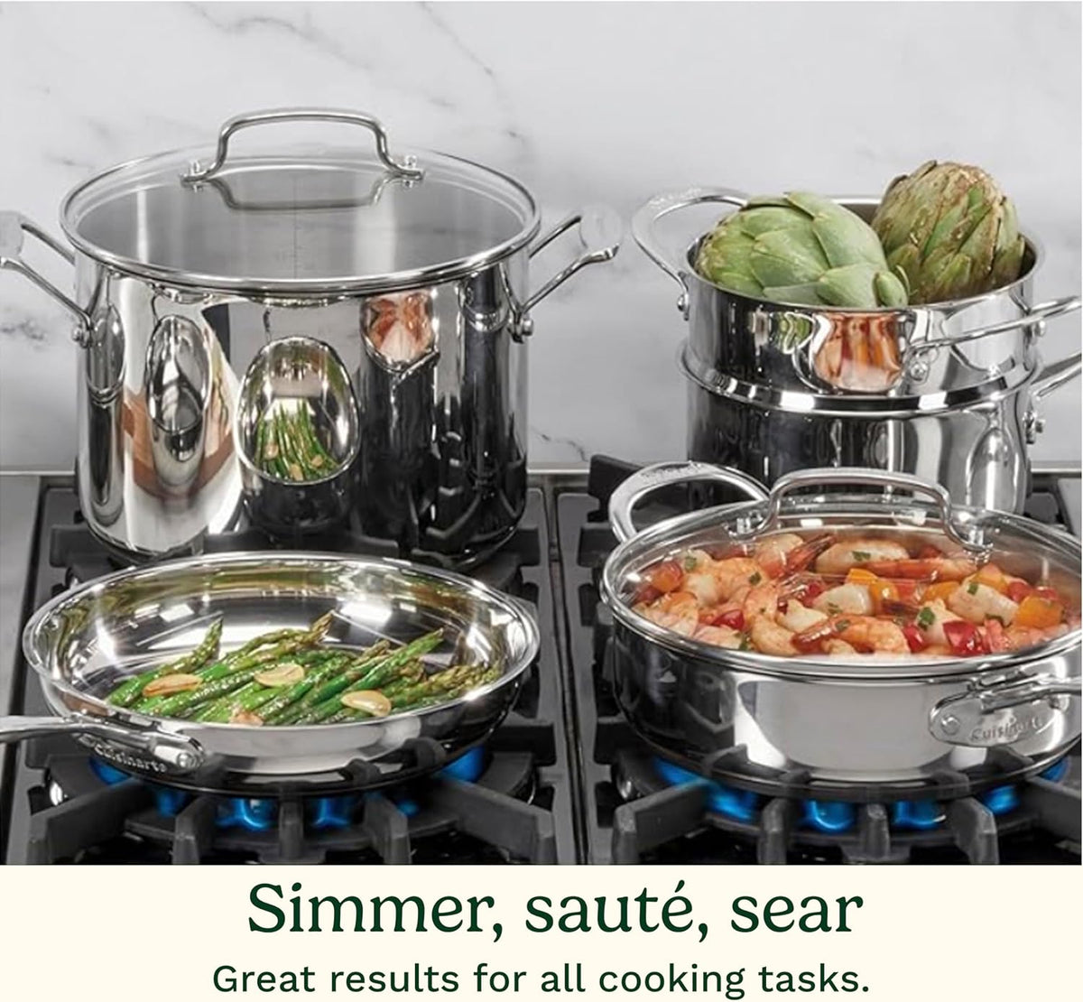 Cuisinart 77-11G Stainless Steel 11-Piece Set Chef&#39;s-Classic-Stainless-Cookware-Collection