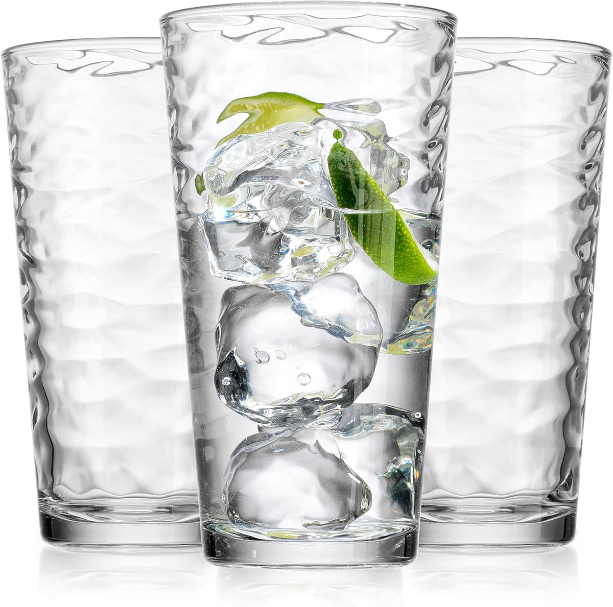 Glaver&#39;s Drinking Glasses Set of 10 Highball Glass Cups, 17 Oz Cooler Glassware. Home and Bar Everyday Basic Drinkware Elegant Kitchen Glasses for Water, Juice, Cocktails, Iced Tea.