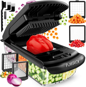 Fullstar The Original Pro Chopper - Vegetable Chopper and Spiralizer, Food Chopper with Container, Fruit Slicer, Kitchen Gadgets & Accessories, Home Essentials (4 in 1, White)
