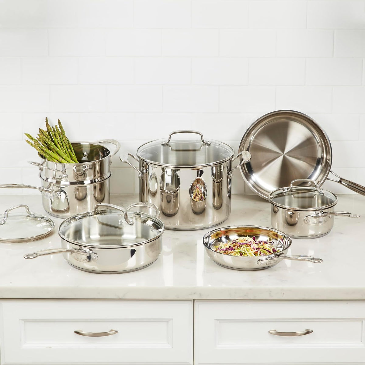 Cuisinart 77-11G Stainless Steel 11-Piece Set Chef&#39;s-Classic-Stainless-Cookware-Collection