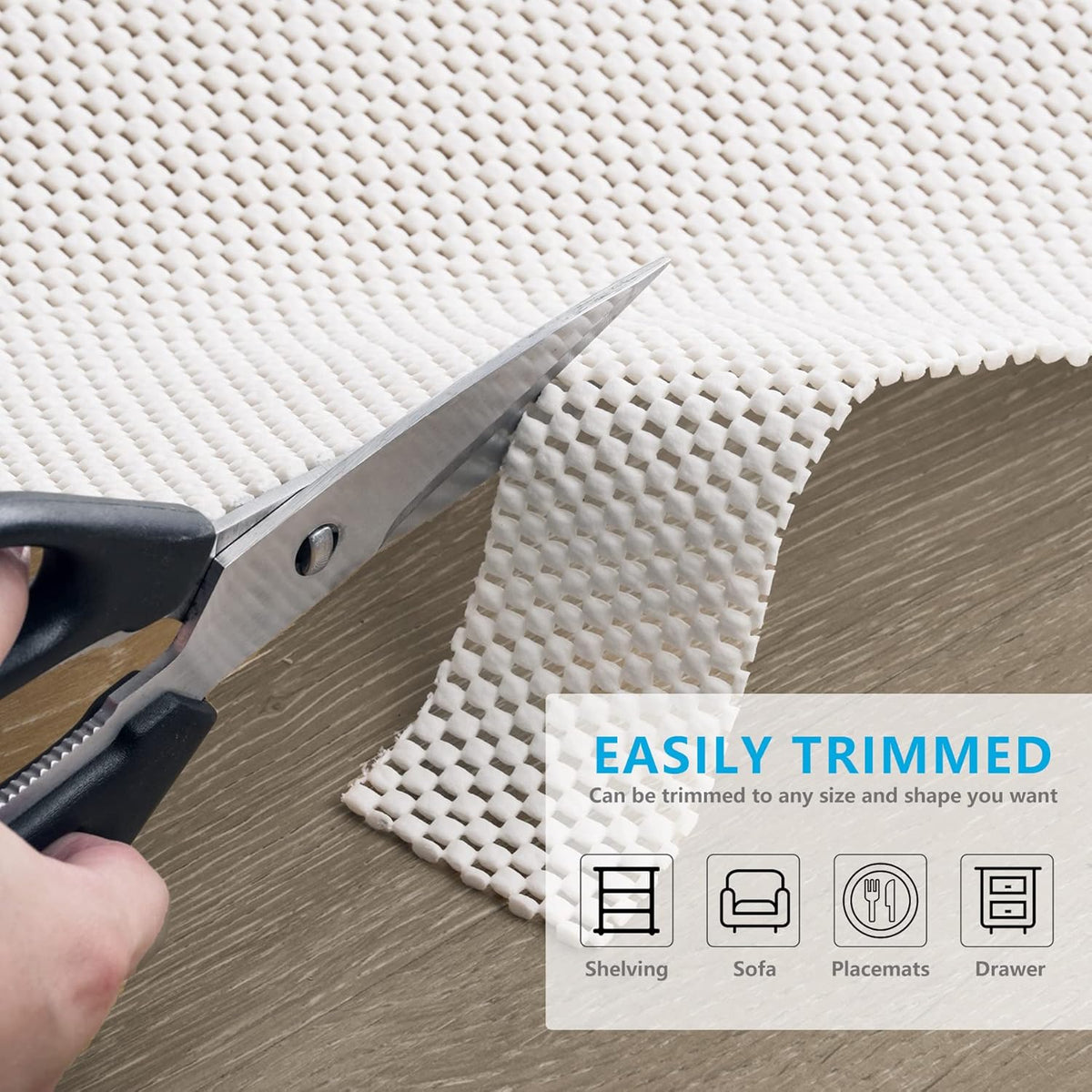 Non Slip Area Rug Pads Non Skid Rug Gripper 2x3 Feet Extra Thick Pad Anti-Slip Carpet Rug Mats for Hardwood Surface Floors, Keep Rugs Safe and in Place (2 x 3 Ft)