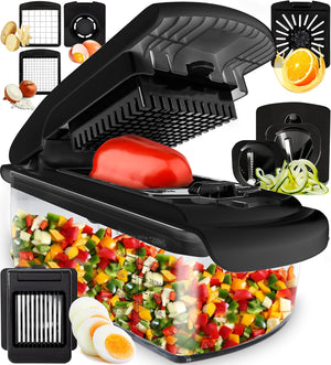 Fullstar The Original Pro Chopper - Vegetable Chopper and Spiralizer, Food Chopper with Container, Fruit Slicer, Kitchen Gadgets & Accessories, Home Essentials (4 in 1, White)