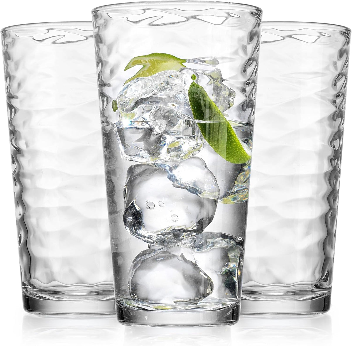 Glaver&#39;s Drinking Glasses Set of 10 Highball Glass Cups, 17 Oz Cooler Glassware. Home and Bar Everyday Basic Drinkware Elegant Kitchen Glasses for Water, Juice, Cocktails, Iced Tea.